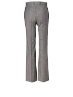 Wool High-Waisted Pants Check Print