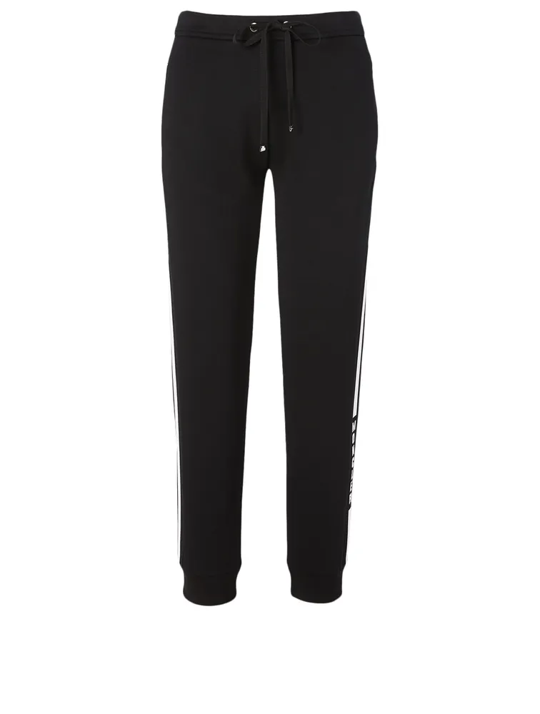 Cotton-Blend Jogger Pants With Stripe