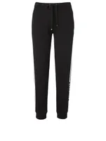 Cotton-Blend Jogger Pants With Stripe