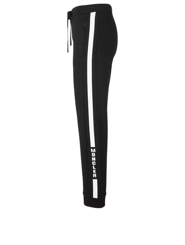 Cotton-Blend Jogger Pants With Stripe