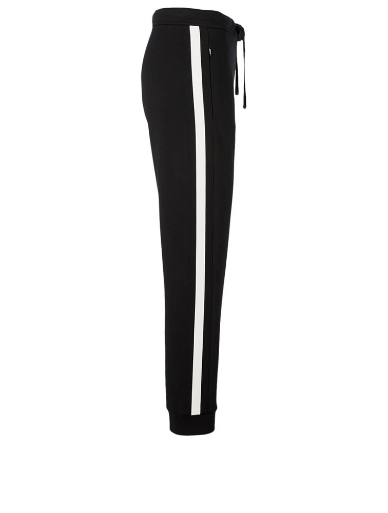 Cotton-Blend Jogger Pants With Stripe