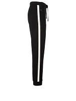 Cotton-Blend Jogger Pants With Stripe