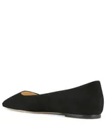 Mirele Suede Ballet Flats With Crystal Wings