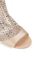 Galaxia 105 Satin And Crystal-Net Heeled Sandals