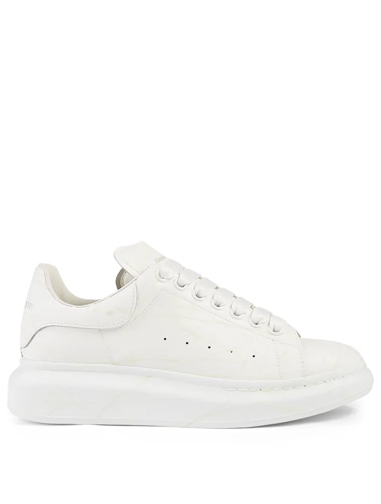 Oversized Leather Sneakers With Glow The Dark Splatter