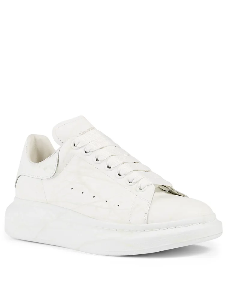 Oversized Leather Sneakers With Glow The Dark Splatter