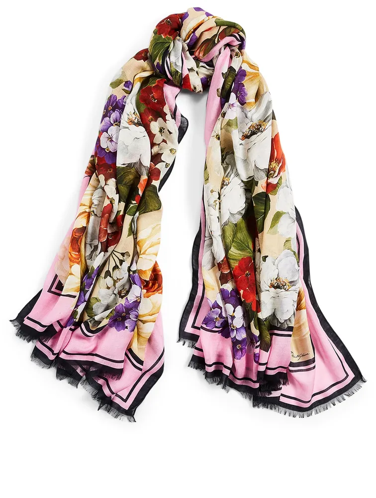 Dolce & Gabbana Dolcegabbana Floral Print Modal Cashmere Scarf