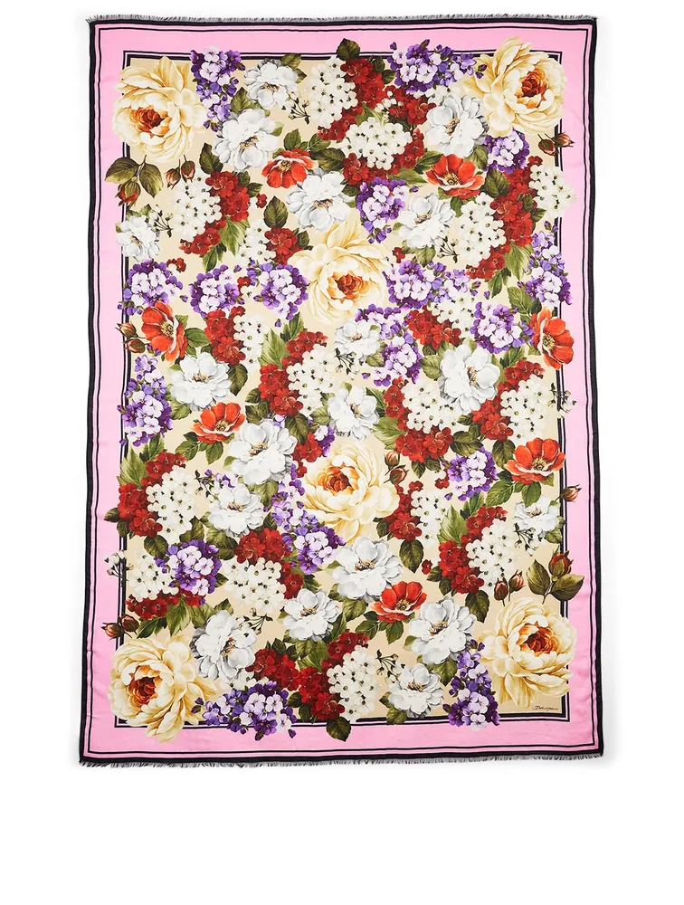 Floral silk scarf in multicoloured - Dolce Gabbana