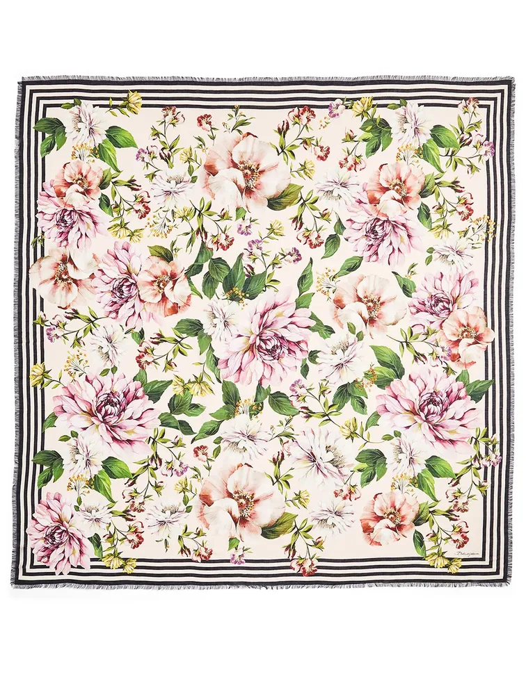 Dolce & Gabbana Dolcegabbana Floral Print Modal Cashmere Scarf