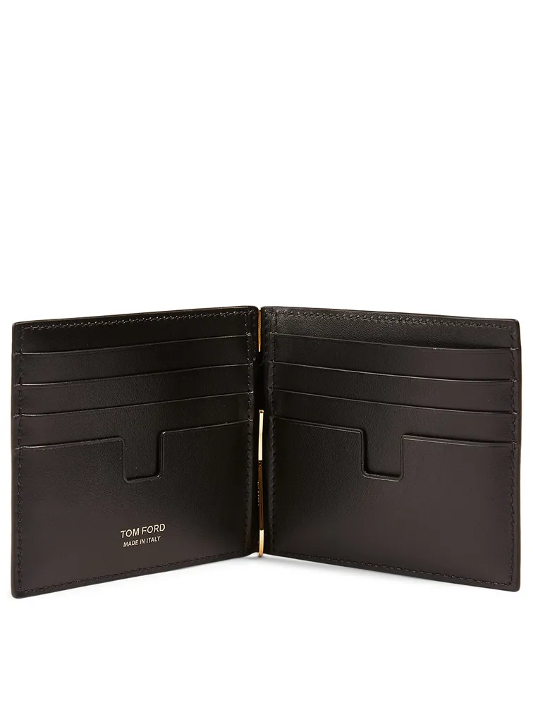 Tom Ford Men's Croc-Embossed Leather Money Clip Card Holder