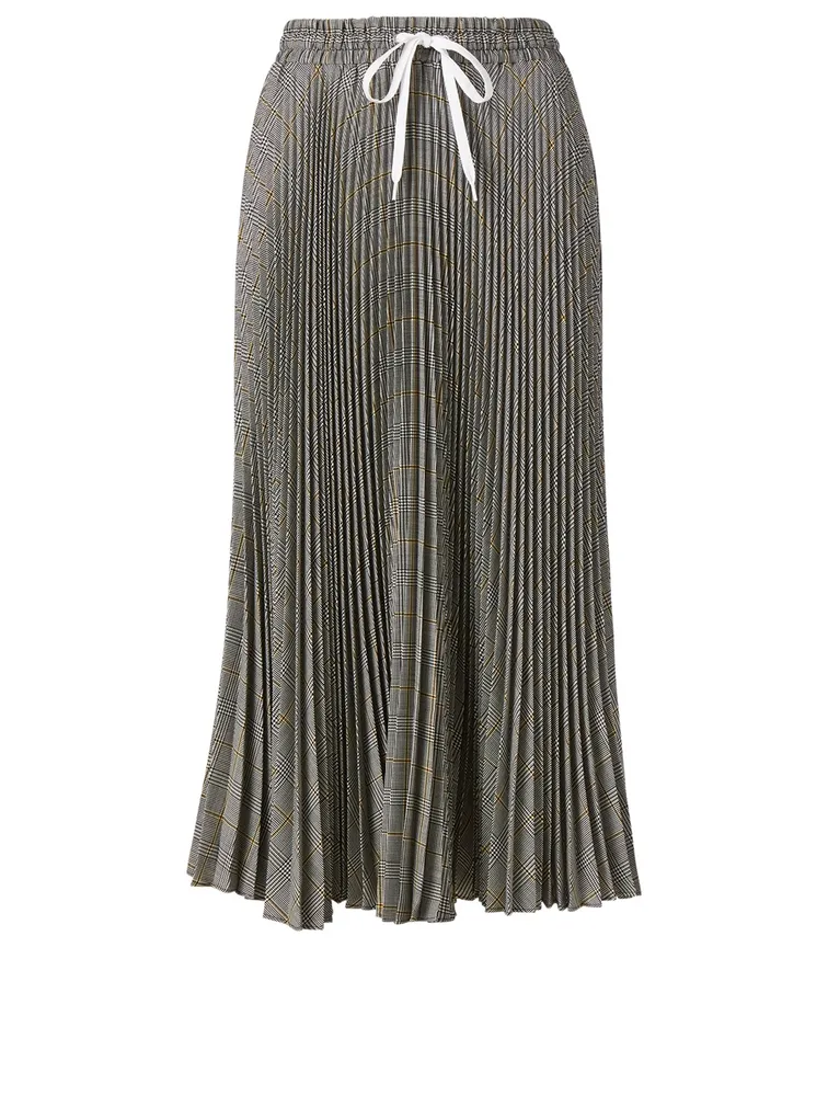 Wool-Blend Midi Skirt Prince Of Wales Check Print