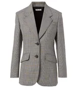 Wool-Blend Blazer Prince Of Wales Check Print