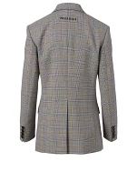 Wool-Blend Blazer Prince Of Wales Check Print