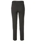 Wool Stretch Pants With Side Crystals