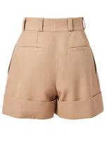 Wool Gabardine Shorts