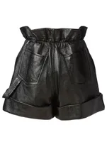 Leather Paperbag Shorts