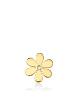 14K Gold Daisy Stud Earring With Diamonds