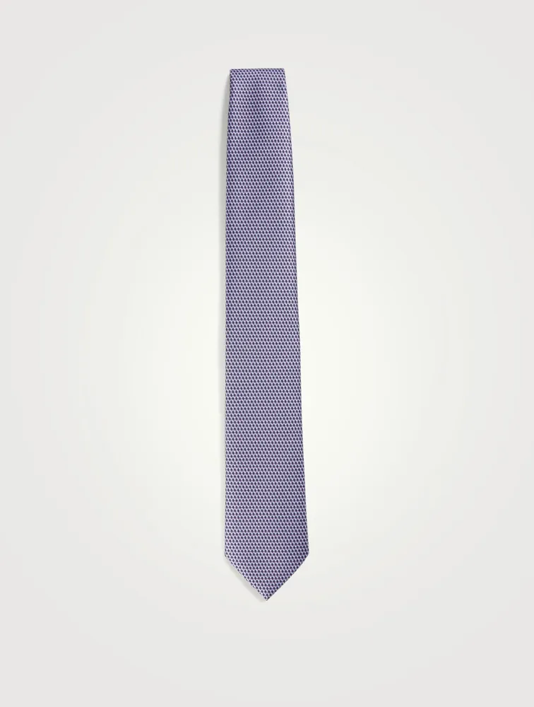 Silk Tie In Neat Print