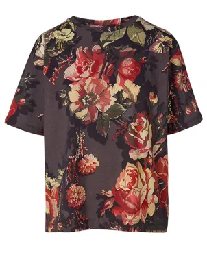 Hoydu Cotton T-Shirt In Floral Print
