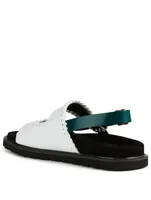 Turnover Mold Leather Slingback Sandals