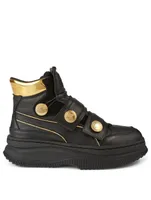 DEVA Straps X BALMAIN Leather High-Top Sneakers