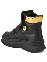 DEVA Straps X BALMAIN Leather High-Top Sneakers