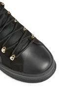 DEVA X BALMAIN Leather Lace-Up Boots