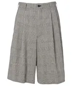 Wool-Blend Shorts Glen Check Print