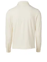 Cotton Stretch Long-Sleeve Polo Top