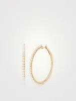 14K Gold Hoop Earrings With Pearls