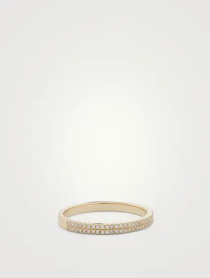 14K Gold Double Eternity Band Ring With Diamonds
