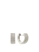 Jumbo 14K Gold Huggie Earrings With Diamonds