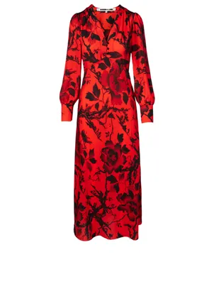 Boudoir Long-Sleeve Midi Dress