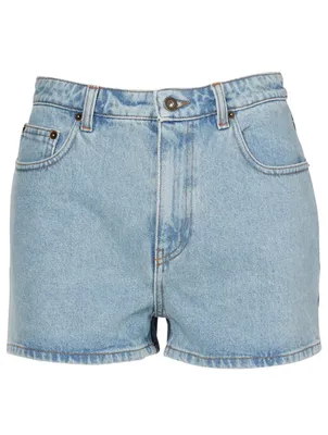 Ren Contrast High-Waisted Jean Shorts