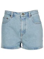 Ren Contrast High-Waisted Jean Shorts