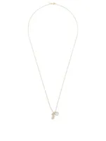 14K Gold Love Charm Necklace With Diamonds