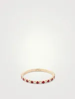 14K Gold Eternity Band Ring With Diamonds And Rubies