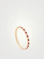 14K Gold Eternity Band Ring With Diamonds And Rubies