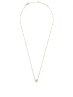 14K Gold White Topaz Heart Necklace With Diamonds