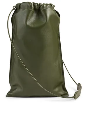 XS Leather Drawstring Bag