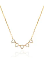 14K Gold Teardrop Choker Necklace With Diamonds