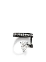 Serti Sur Vide Right 18K Black Gold Ear Cuff With Diamonds