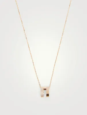 Antifer 18K Rose Gold Pendant Necklace With Diamonds