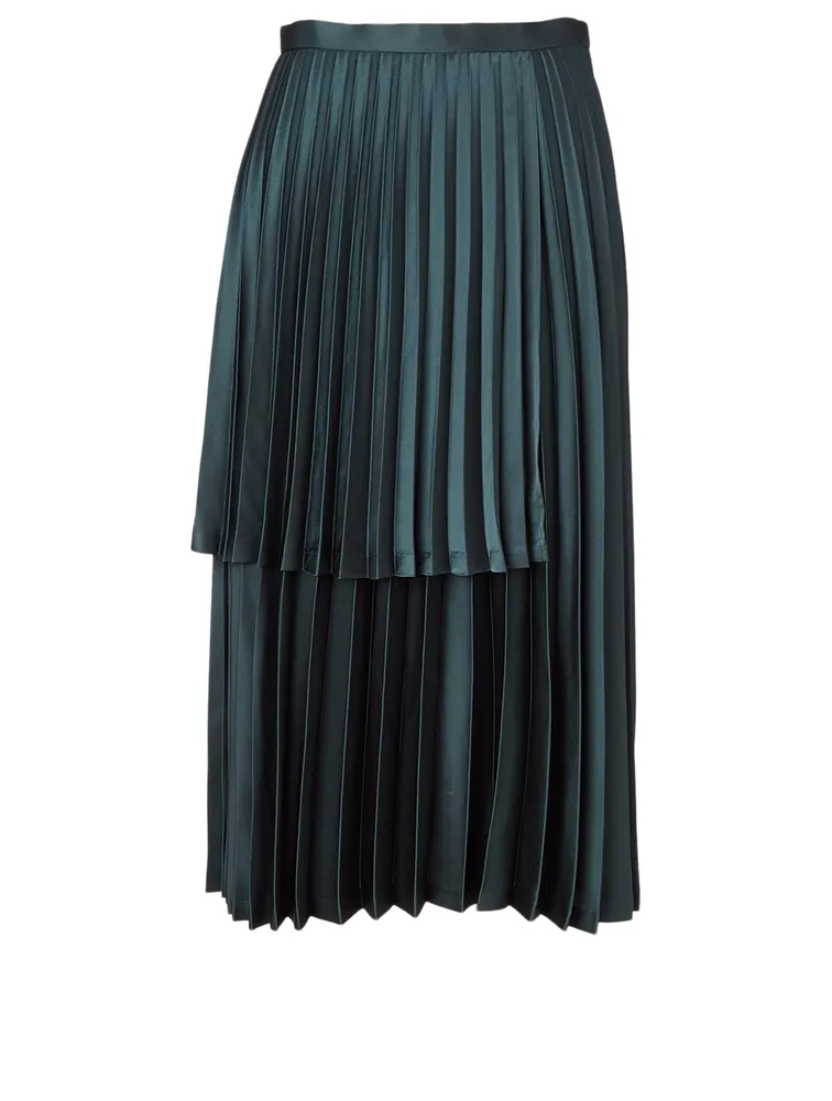 Satin Pleated Skirt