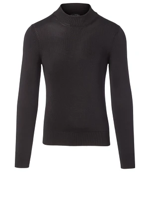 Silk Ribbed Turtleneck