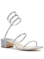 Cleo 40 Satin Crystal Coil Heeled Sandals