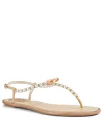 Eliza Satin Pearl Thong Sandals