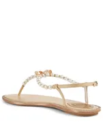 Eliza Satin Pearl Thong Sandals
