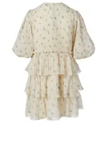 Pleated Georgette Mini Dress