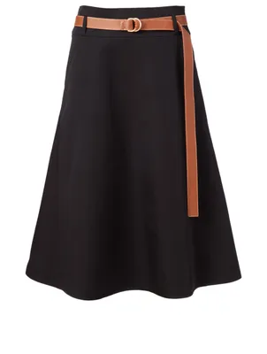 Circular Skirt With Leather Belt